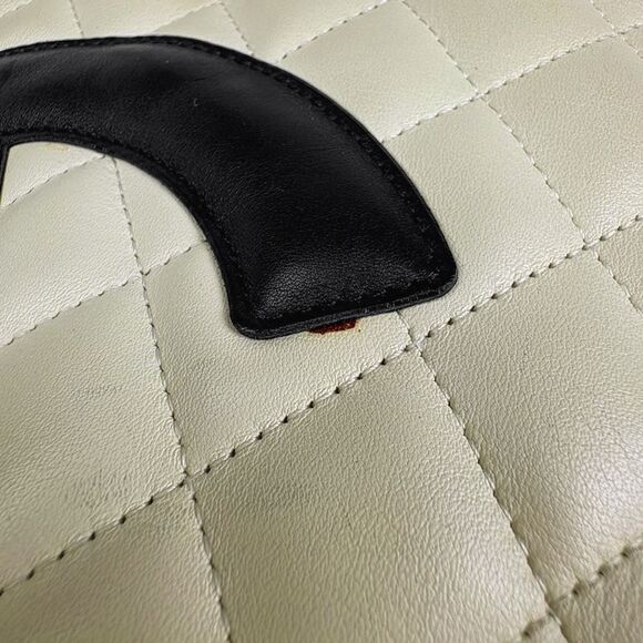 Chanel Cambon Line Medium Tote Bag Coco Mark Handbag Tote Bag Leather White - Picture 6 of 15